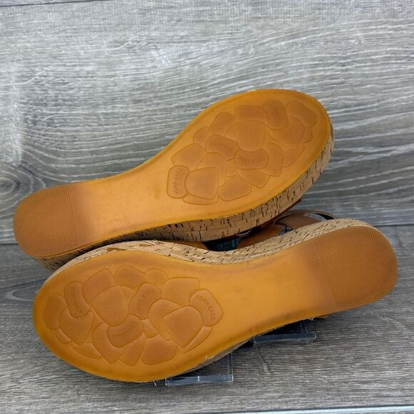 Kork-Ease Myrna 2.0 Women’s Sz 9M Brown Tan Leather Ankle Strap Wedge Sandals - Picture 8 of 12